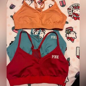PINK Sports Bra Set - Orange, Teal, Red